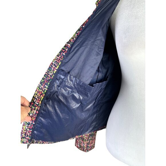 Lands End Women’s Size Small Down Puffer Jacket‎ Multi Color Abstract Print - Picture 8 of 10